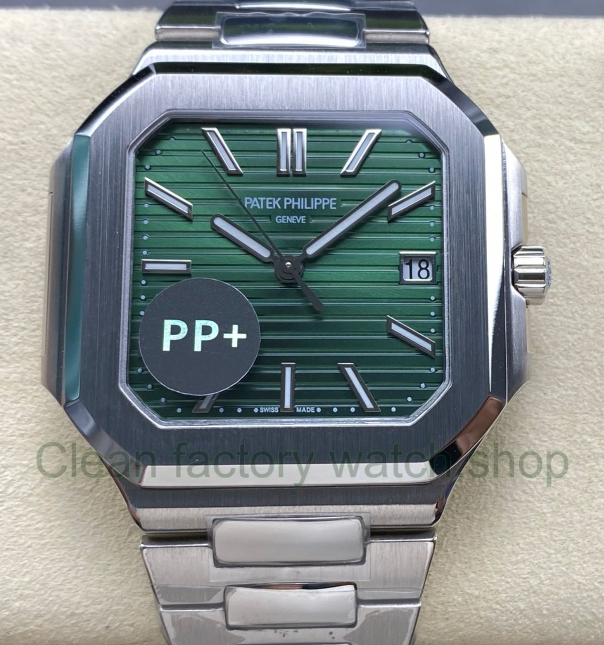 PP+ Factory Patek Philippe Cubitus 5821/1A-001 45mm Green Dial 1 PP Factory Patek Philippe Cubitus 58211A 001 45mm Green Dial 1 Clean Factory Watch