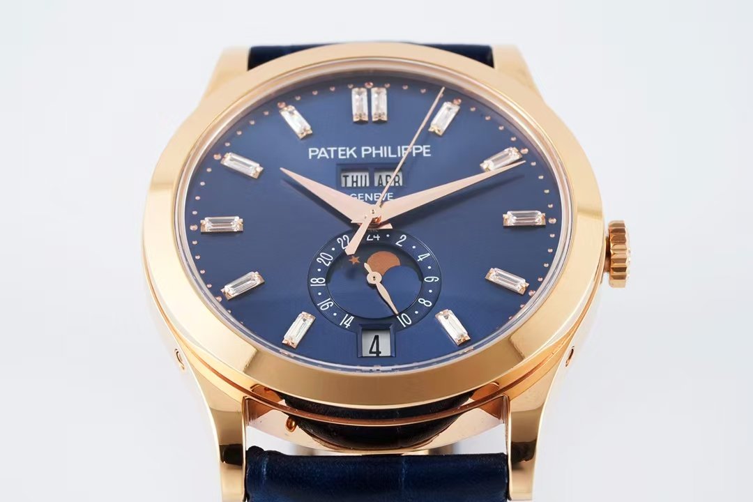 PPF Factory Patek Philippe Annual Calendar 5396R-015 Rose Gold Baguette Diamond Blue Dial (12) PPF Factory Patek Philippe Annual Calendar 5396R-015 Rose Gold Baguette Diamond Blue Dial (12)