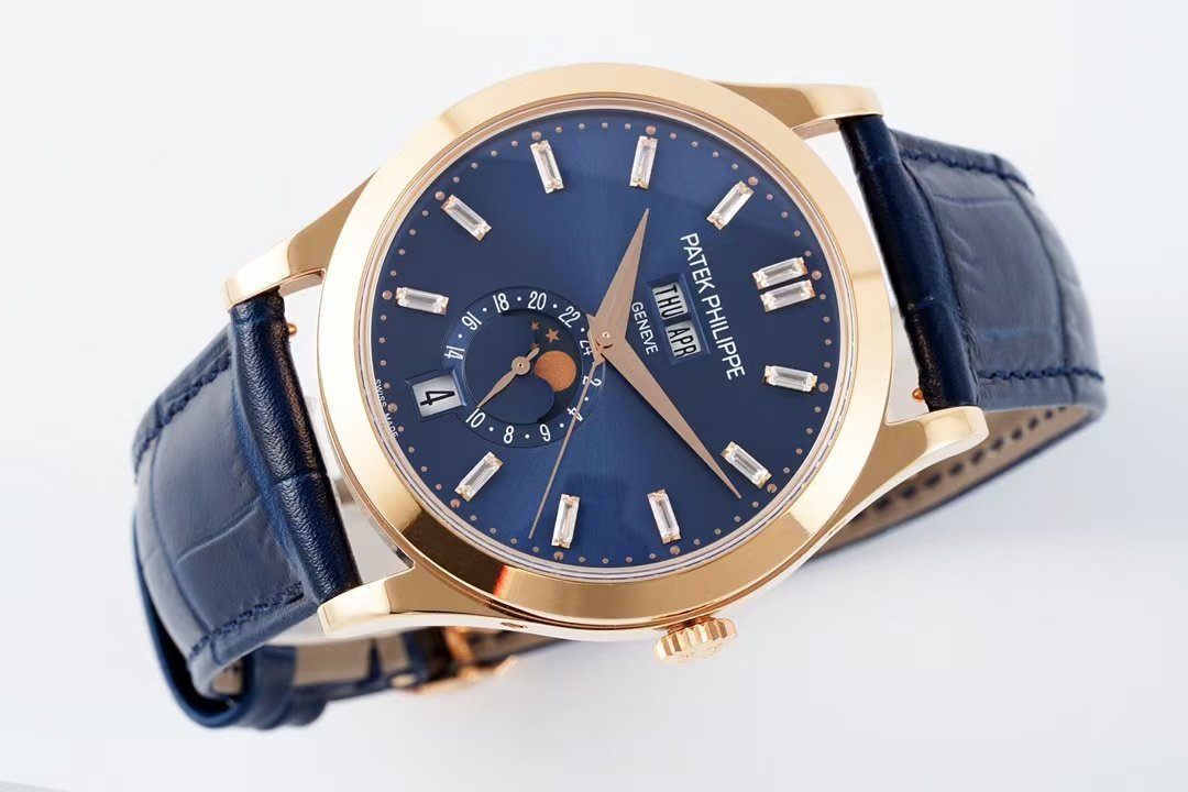 PPF Factory Patek Philippe Annual Calendar 5396R-015 Rose Gold Baguette Diamond Blue Dial (13) PPF Factory Patek Philippe Annual Calendar 5396R-015 Rose Gold Baguette Diamond Blue Dial (13)