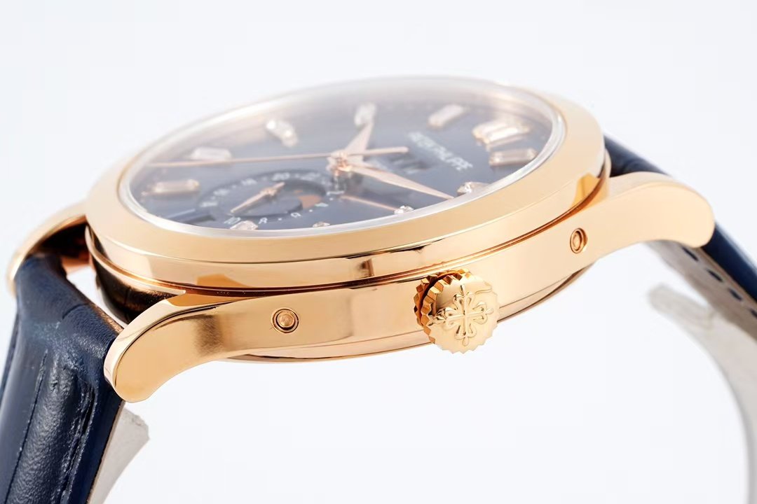 PPF Factory Patek Philippe Annual Calendar 5396R-015 Rose Gold Baguette Diamond Blue Dial (14) PPF Factory Patek Philippe Annual Calendar 5396R-015 Rose Gold Baguette Diamond Blue Dial (14)