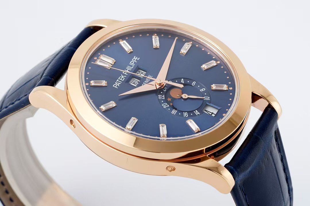 PPF Factory Patek Philippe Annual Calendar 5396R-015 Rose Gold Baguette Diamond Blue Dial (15) PPF Factory Patek Philippe Annual Calendar 5396R-015 Rose Gold Baguette Diamond Blue Dial (15)