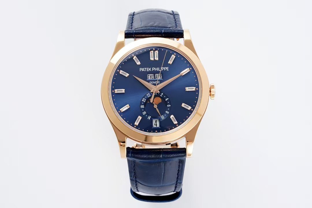 PPF Factory Patek Philippe Annual Calendar 5396R-015 Rose Gold Baguette Diamond Blue Dial (19) PPF Factory Patek Philippe Annual Calendar 5396R-015 Rose Gold Baguette Diamond Blue Dial (19)