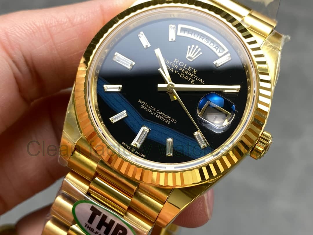 THB Factory Counterweight Rolex Day-Date 228238-0004 40mm Full Rose Gold Diamond Baguette Black Dial (5) THB Factory Counterweight Rolex Day-Date 228238-0004 40mm Full Rose Gold Diamond Baguette Black Dial (5)