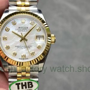 THB Factory Rolex Datejus Jubileet 278273 0028 31mm Yellow Gold Mother of Pearl Dial 4 Clean Factory Watch