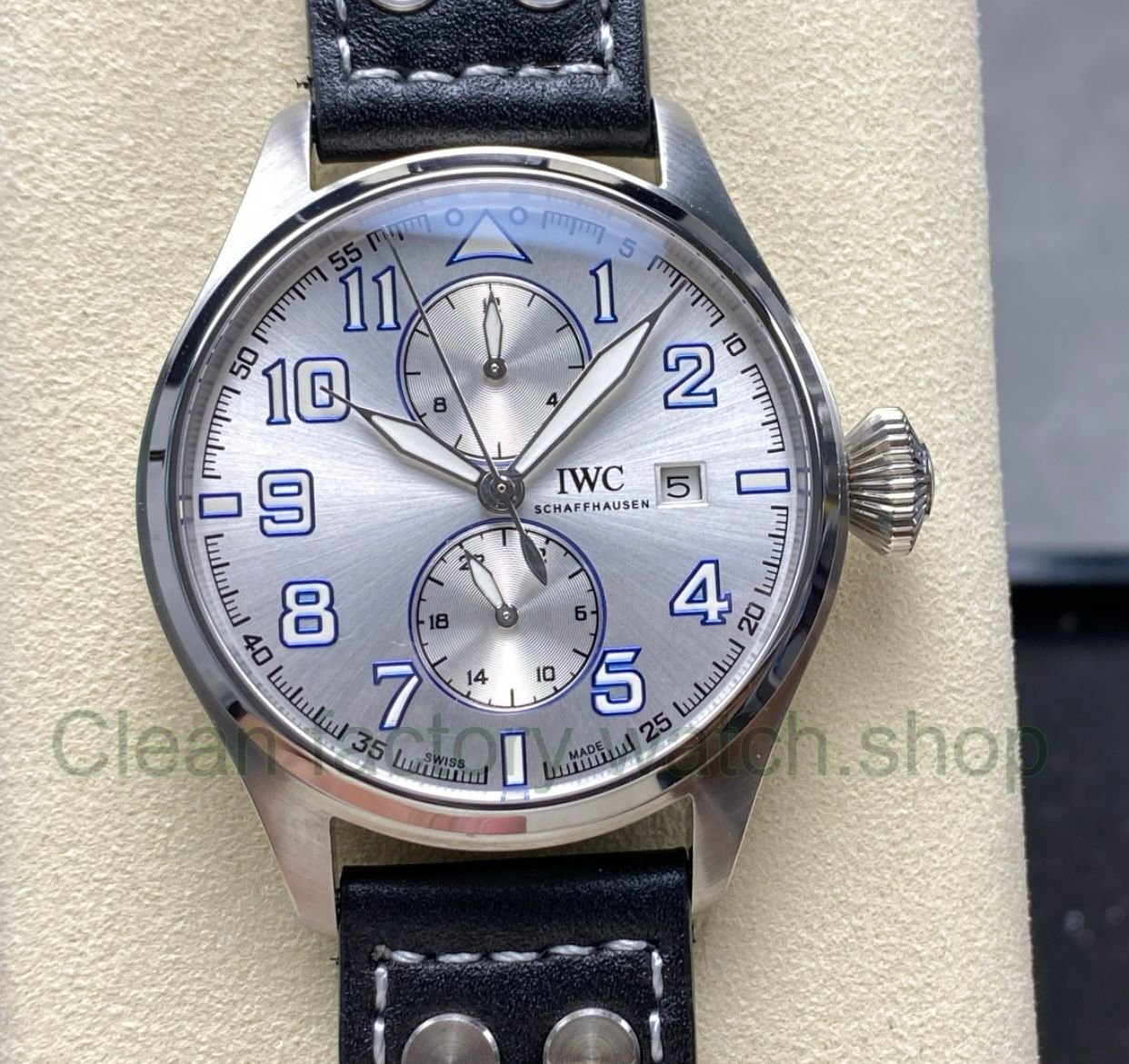 TW Factory IWC Big Pilot 46mm Arabic Numerals Silver Dial 19 Clean Factory Watch