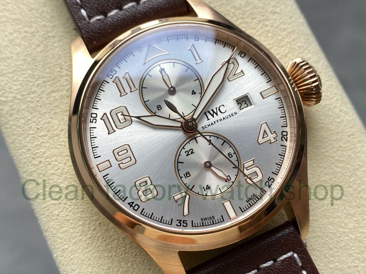 TW Factory IWC Big Pilot 46mm Rose Gold Arabic Numerals Silver Dial (5) TW Factory IWC Big Pilot 46mm Rose Gold Arabic Numerals Silver Dial (5)