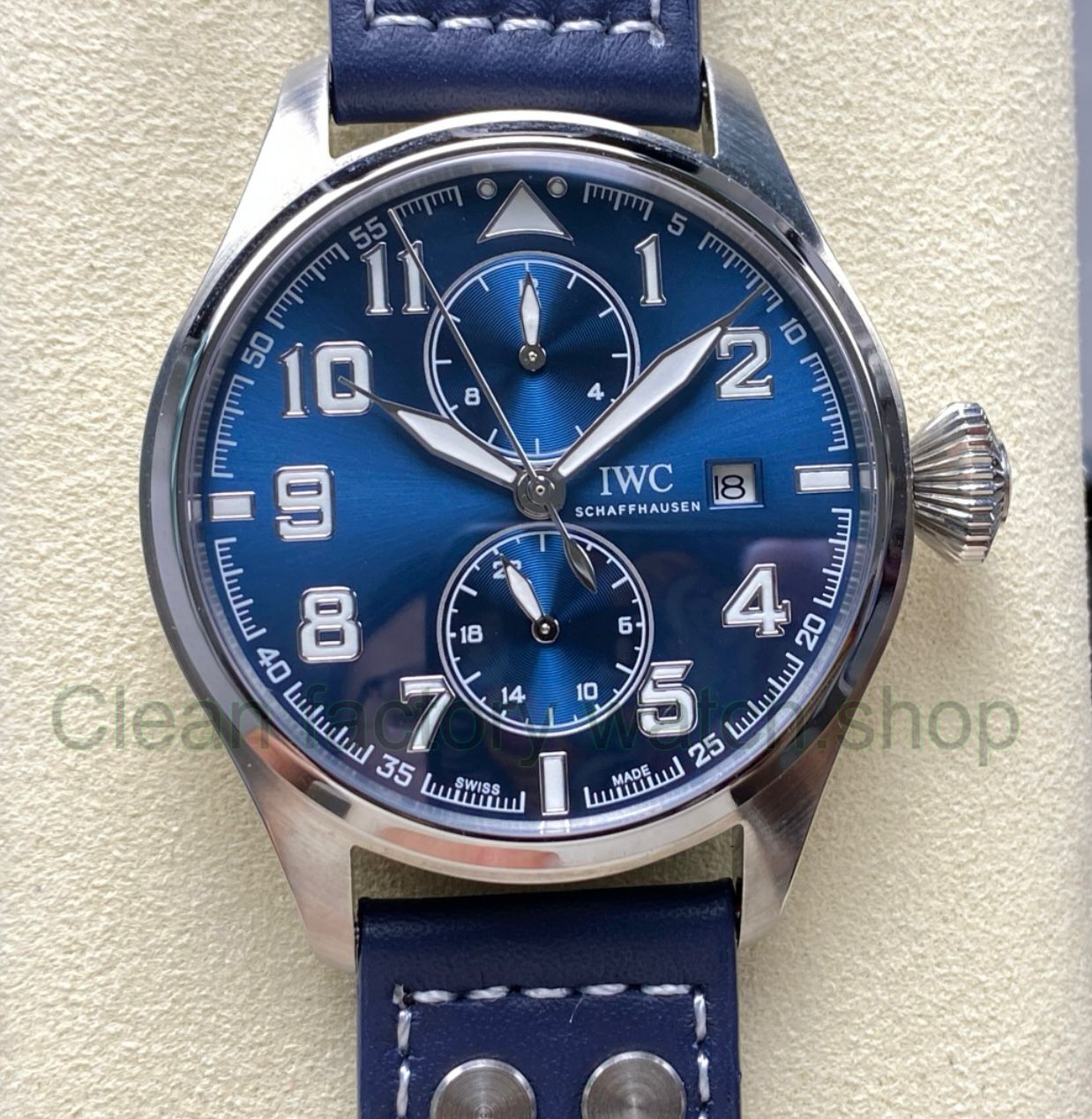 TW Factory IWC Le Petit Prince Monopusher Big Edition IW515202 46mm Arabic Numerals Blue Dial 1 TW Factory IWC Le Petit Prince Monopusher Big Edition IW515202 46mm Arabic Numerals Blue Dial 4 Clean Factory Watch