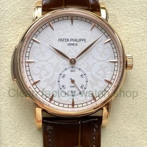 TW Factory Patek Philippe Calatrava 5078 40mm Rose Gold Calfskin Strap White Dial 6 TW Factory Patek Philippe Calatrava 5078 40mm Rose Gold Calfskin Strap White Dial 9 Clean Factory Watch
