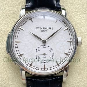 TW Factory Patek Philippe Calatrava 5078 40mm Steel Calfskin Strap White Dial 8 TW Factory Patek Philippe Calatrava 5078 40mm Steel Calfskin Strap White Dial 7 Clean Factory Watch