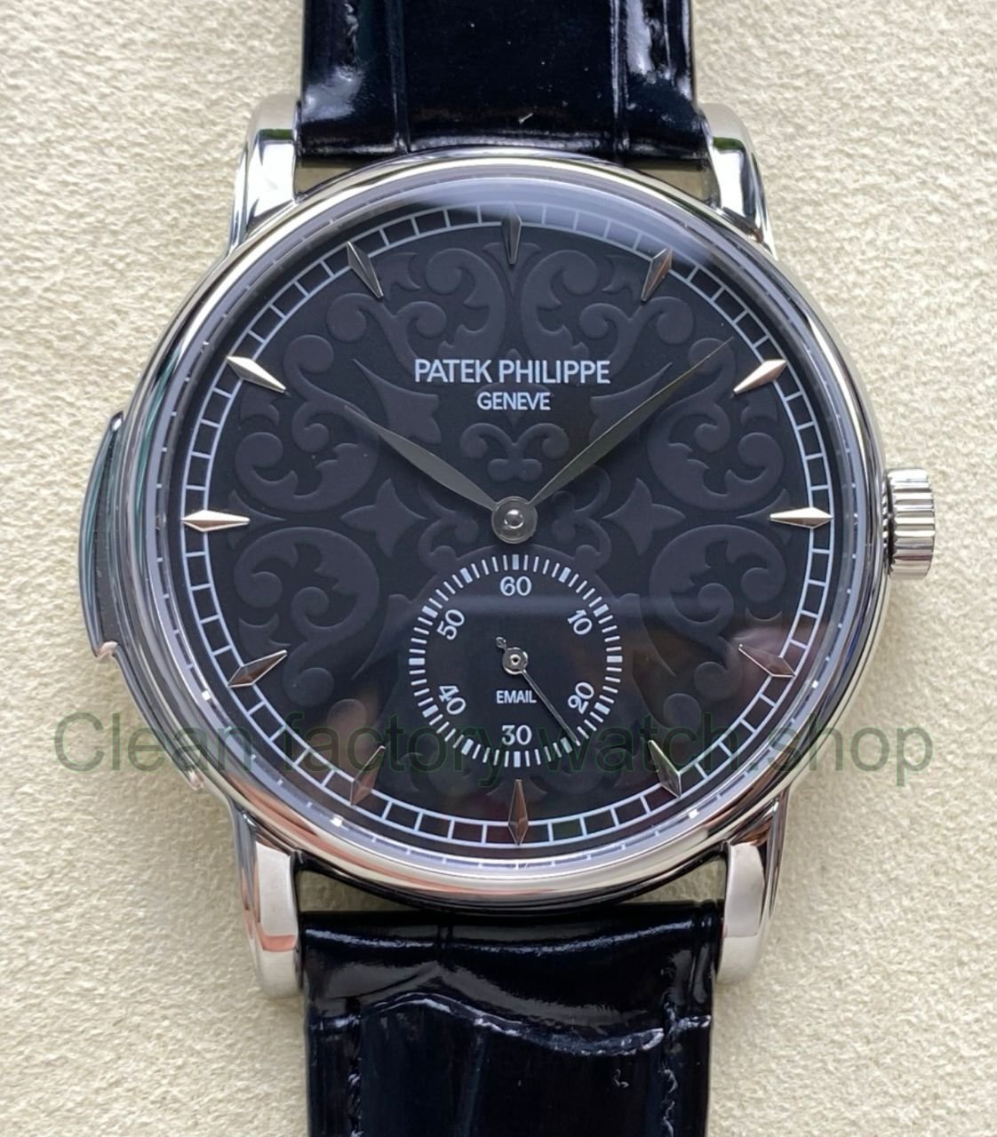 TW Factory Patek Philippe Calatrava 5078G 010 40mm Steel Calfskin Strap Black Dial 8 Clean Factory Watch