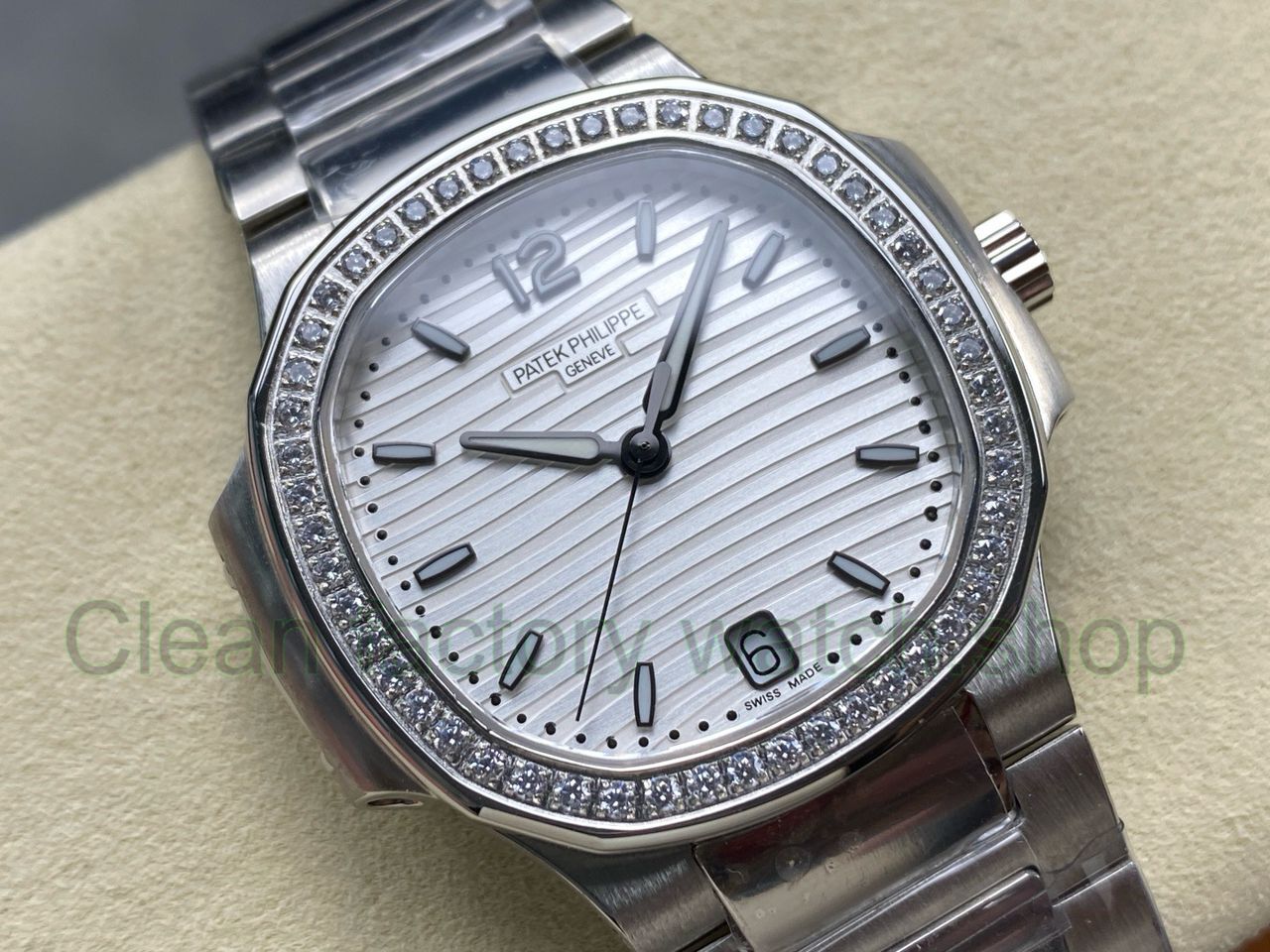 TW Factory Patek Philippe Nautilus 71181200A-010 Diamond Bezel White Dial (1) TW Factory Patek Philippe Nautilus 71181200A-010 Diamond Bezel White Dial (1)