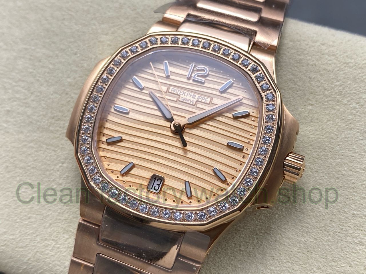 TW Factory Patek Philippe Nautilus 71181200R-010 Rose Gold Diamond Bezel Golden brown Dial (3) TW Factory Patek Philippe Nautilus 71181200R-010 Rose Gold Diamond Bezel Golden brown Dial (3)