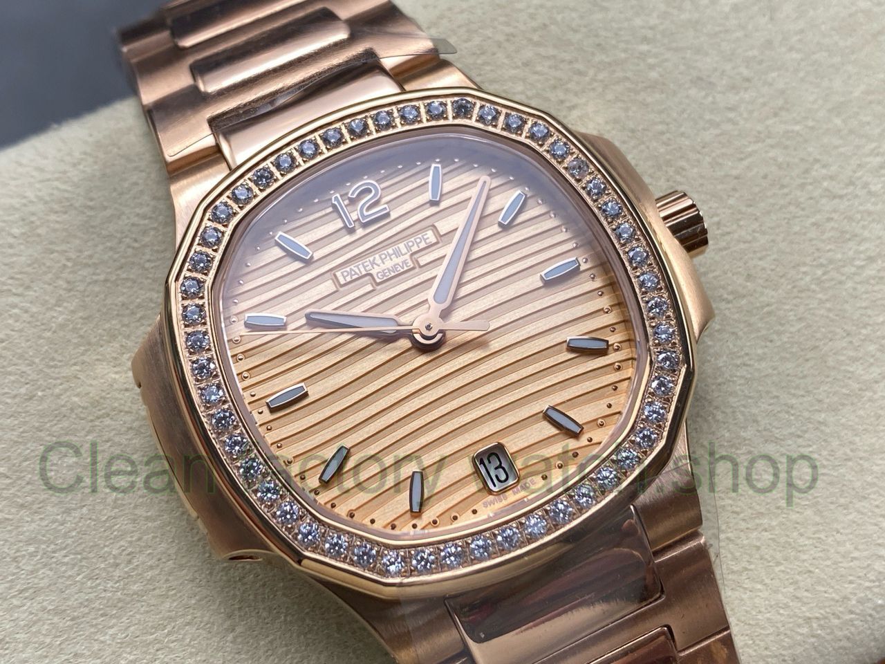 TW Factory Patek Philippe Nautilus 71181200R-010 Rose Gold Diamond Bezel Golden brown Dial (7) TW Factory Patek Philippe Nautilus 71181200R-010 Rose Gold Diamond Bezel Golden brown Dial (7)