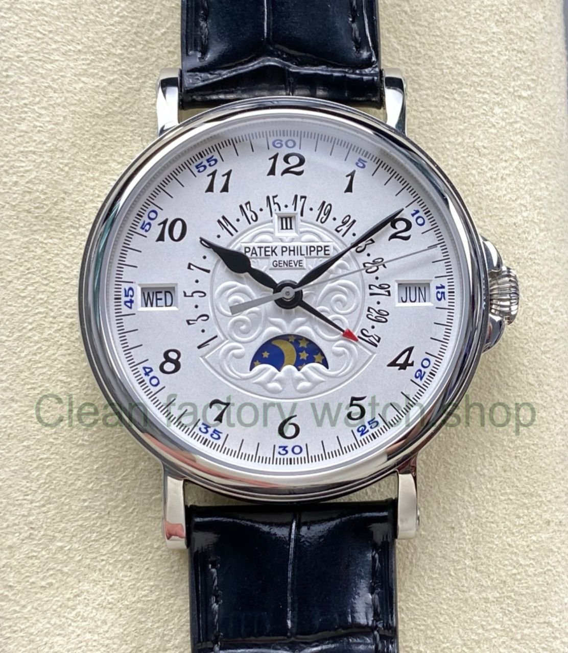 ZM Factory Patek Philippe Perpetual Calendar 5159G 012 38mm Steel Leather Strap White Dial 1 Clean Factory Watch