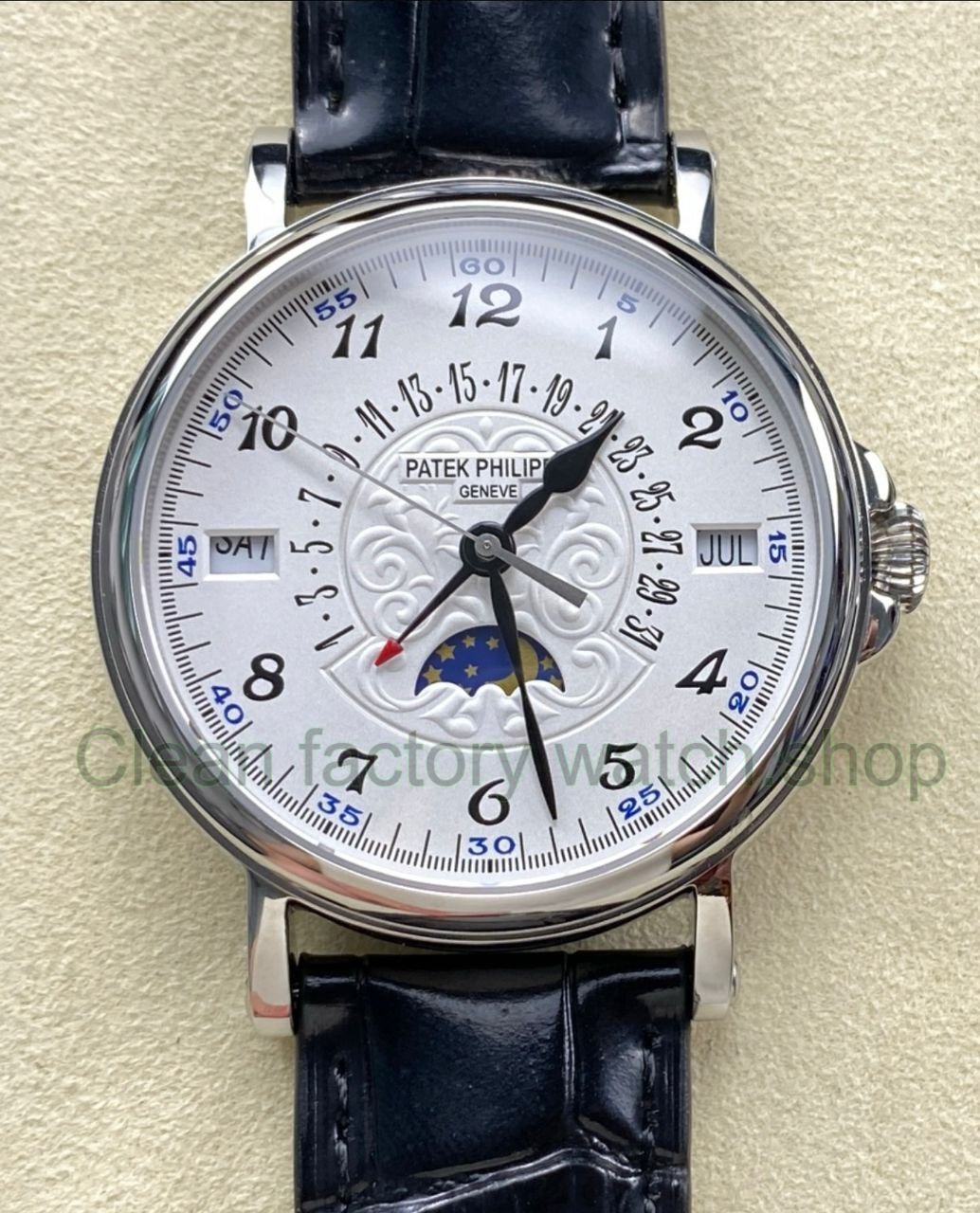 ZM Factory Patek Philippe Perpetual Calendar 5159G 38mm Steel Leather Strap White Dial 8 Clean Factory Watch