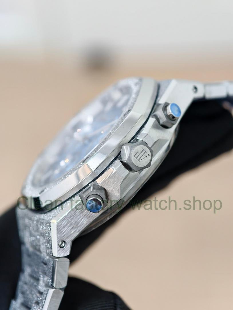 APS Factory Audemars Piguet Royal Oak Chronograph 26240BC.GG.1324BC.01 41mm White Gold Ice Blue Dial (13) APS Factory Audemars Piguet Royal Oak Chronograph 26240BC.GG.1324BC.01 41mm White Gold Ice Blue Dial (13)