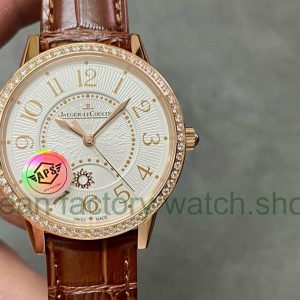 APS Factory Jaeger LeCoultre Rendez Vous Q3442440 Rose Gold Diamond Bezel Silver Dial 7 Clean Factory Watch