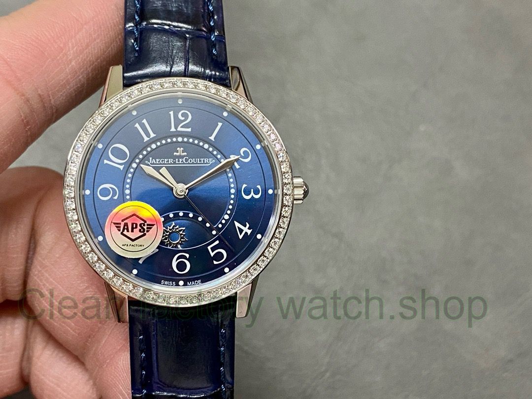 APS Factory Jaeger LeCoultre Rendez Vous Q3448480 Diamond Bezel Blue Dial 11 Clean Factory Watch