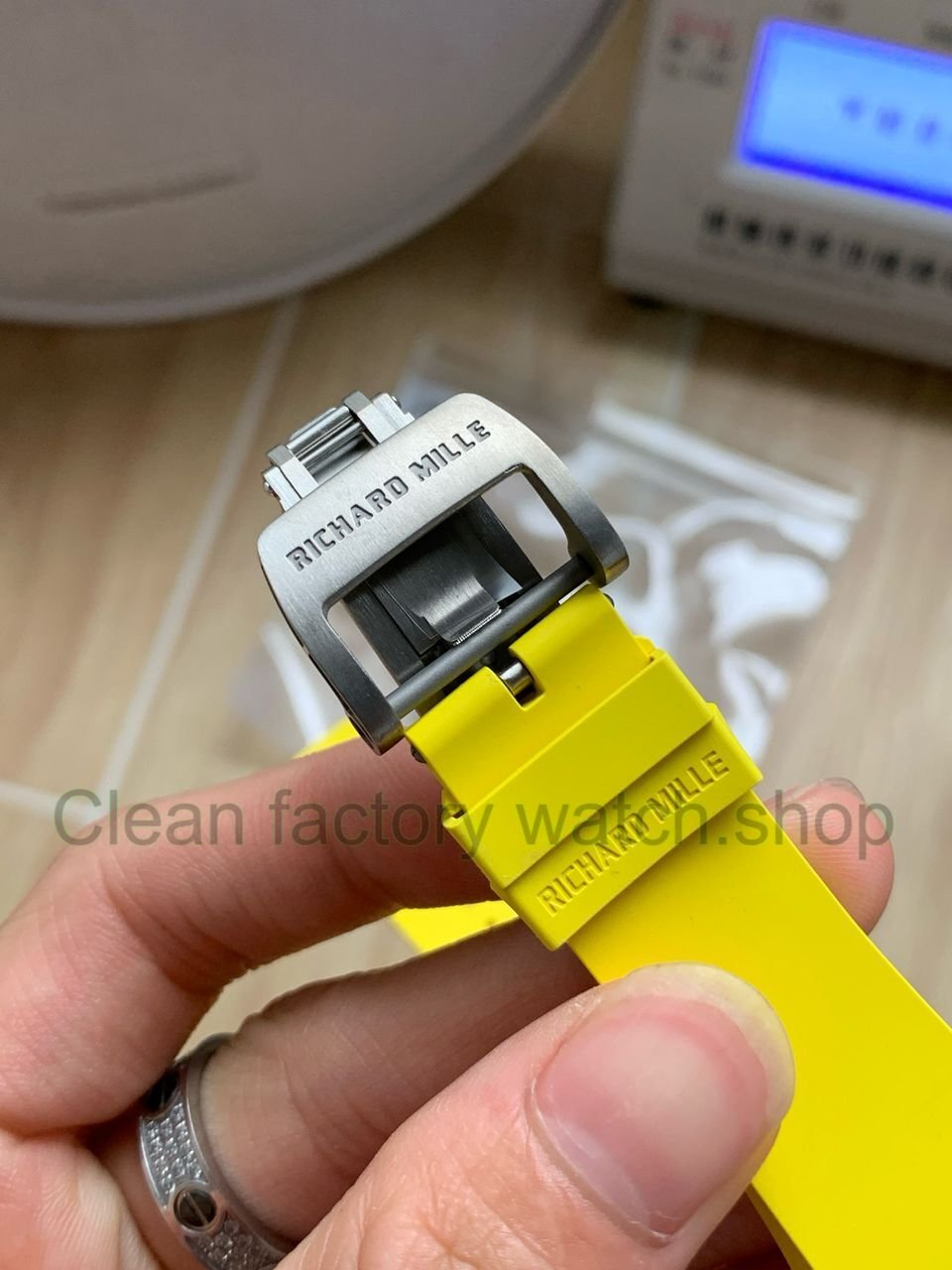 APS Factory Richard Mille RM 061-01 Yellow Rubber Strap Yohan Blake Skeletonized Green Dial (3) APS Factory Richard Mille RM 061-01 Yellow Rubber Strap Yohan Blake Skeletonized Green Dial (3)