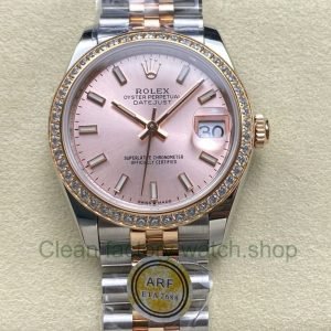 ARF Factory Counterweight Rolex Datejust 278381RBR 0010 31mm Rose Gold Diamond Bezel Sunburst Dial Jubilee 1 7 Clean Factory Watch