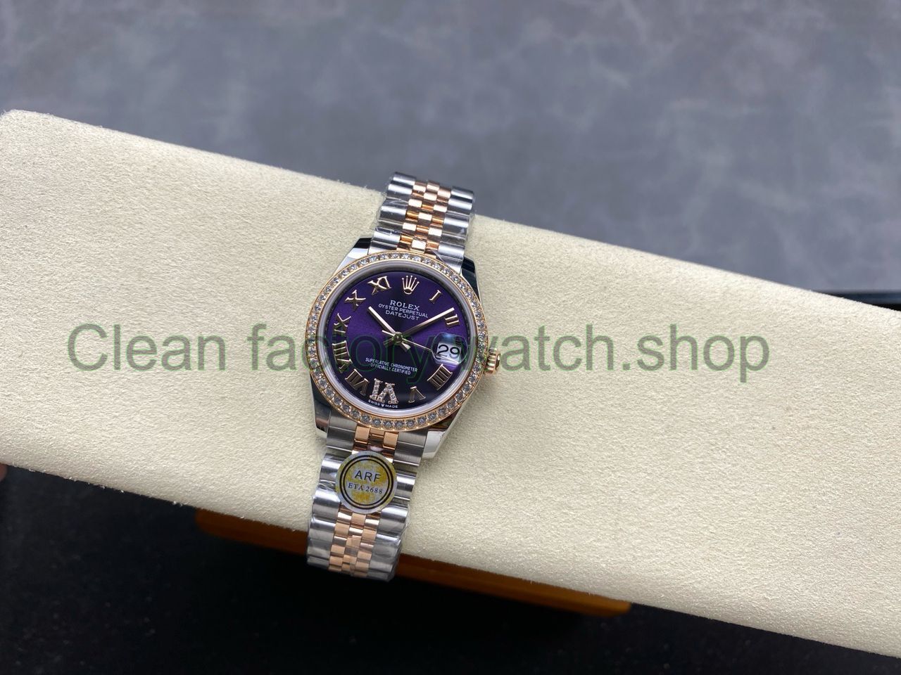 ARF Factory Counterweight Rolex Datejust 278381RBR-0020 31mm Rose Gold Diamond Bezel Roman VI Purple D (5) ARF Factory Counterweight Rolex Datejust 278381RBR-0020 31mm Rose Gold Diamond Bezel Roman VI Purple D (5)