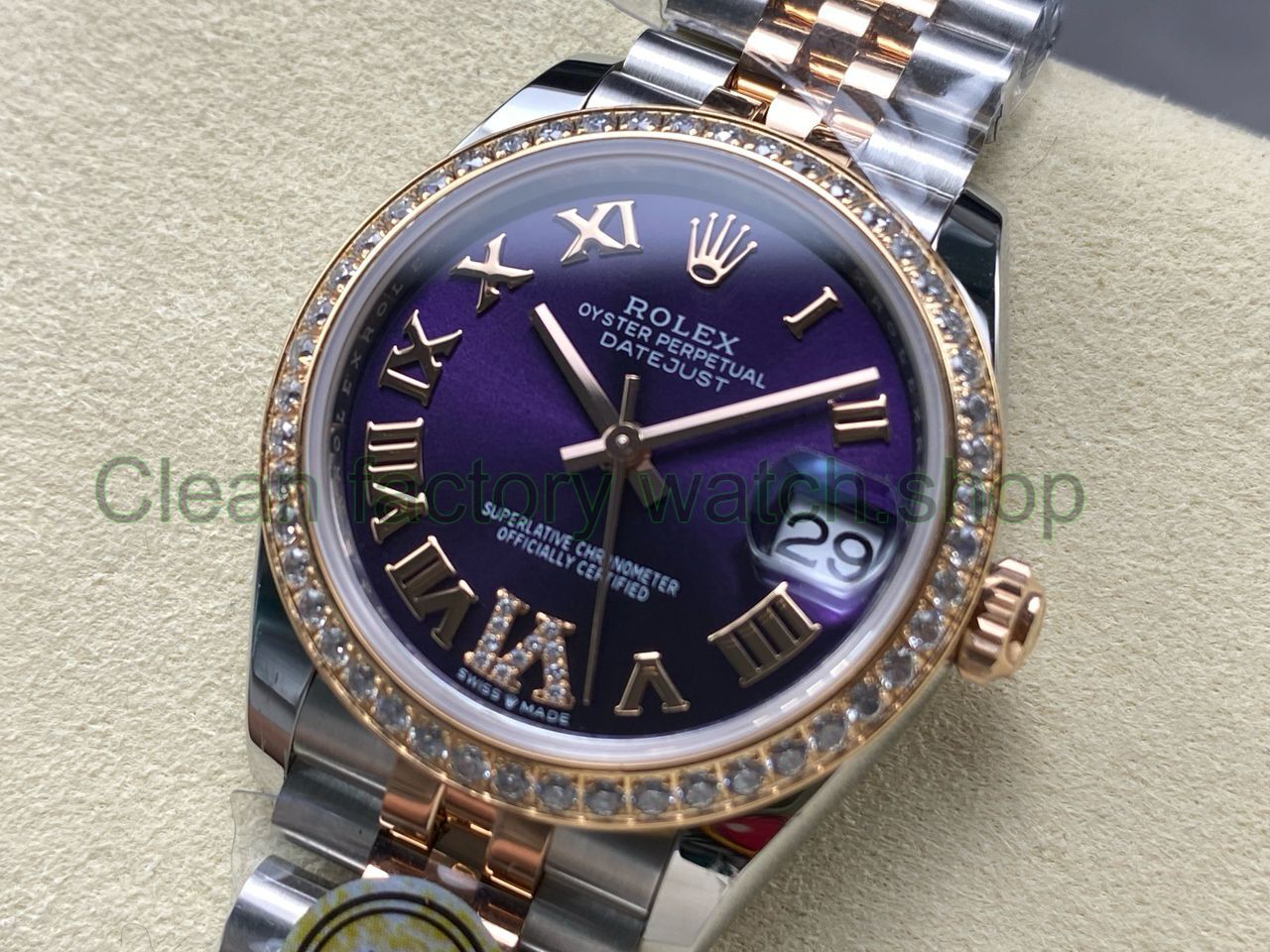 ARF Factory Counterweight Rolex Datejust 278381RBR-0020 31mm Rose Gold Diamond Bezel Roman VI Purple D (6) ARF Factory Counterweight Rolex Datejust 278381RBR-0020 31mm Rose Gold Diamond Bezel Roman VI Purple D (6)
