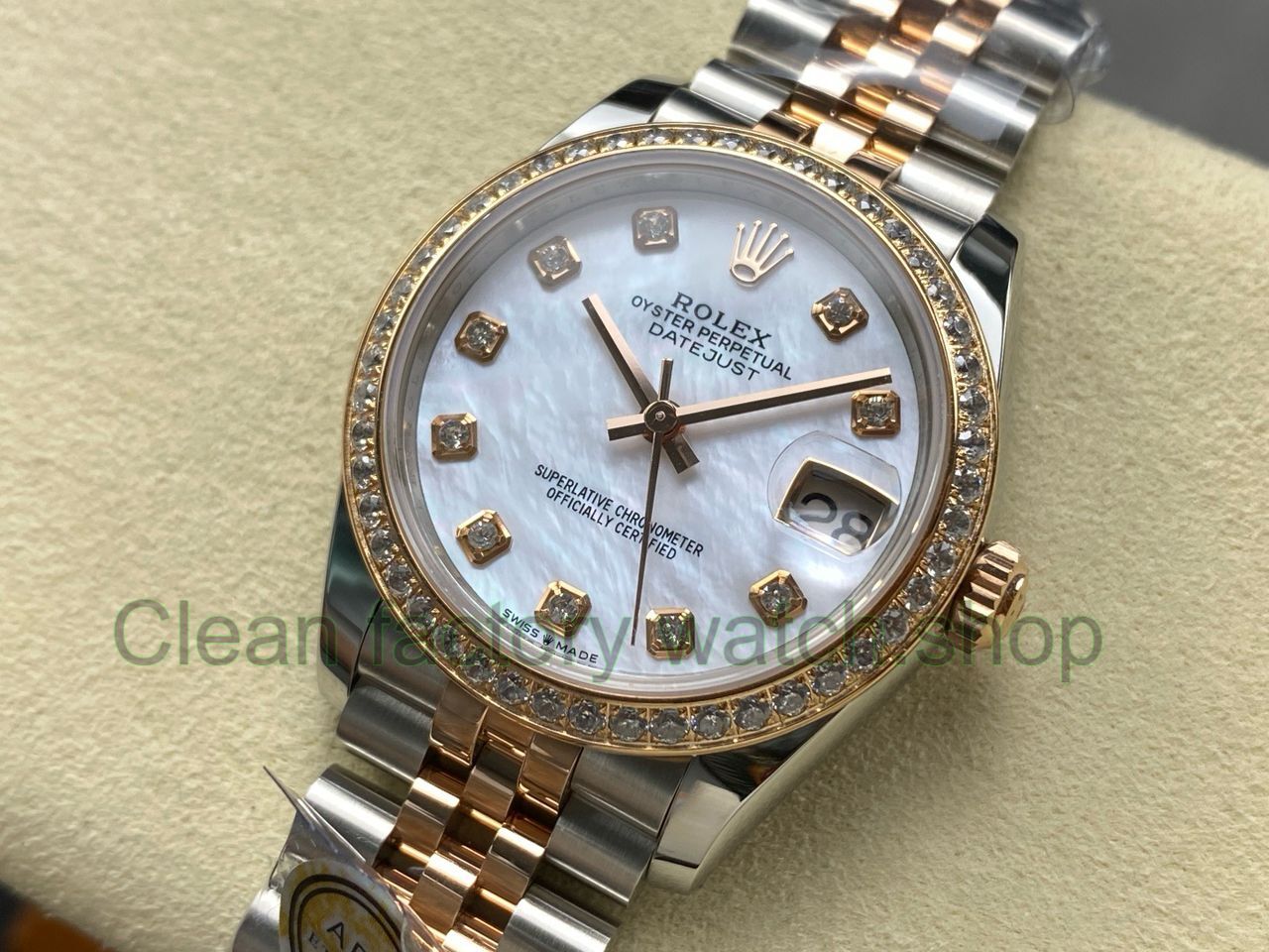 ARF Factory Counterweight Rolex Datejust 278381RBR-0026 31mm Rose Gold Diamond Bezel Mother of Pearl D (3) ARF Factory Counterweight Rolex Datejust 278381RBR-0026 31mm Rose Gold Diamond Bezel Mother of Pearl D (3)