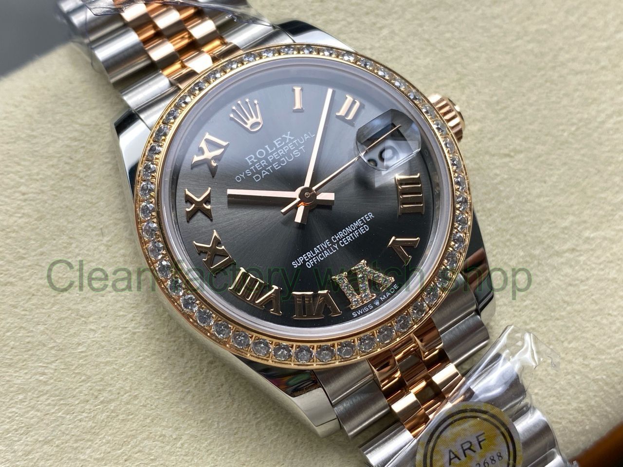 ARF Factory Counterweight Rolex Datejust 278381RBR-0030 31mm Rose Gold Diamond Bezel Roman VI Grey Dial (8) ARF Factory Counterweight Rolex Datejust 278381RBR-0030 31mm Rose Gold Diamond Bezel Roman VI Grey Dial (8)