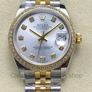 ARF Factory Counterweight Rolex Datejust 278383RBR 0020 31mm Yellow Gold Diamond Bezel Silver Dial Jubilee 1 6 Clean Factory Watch