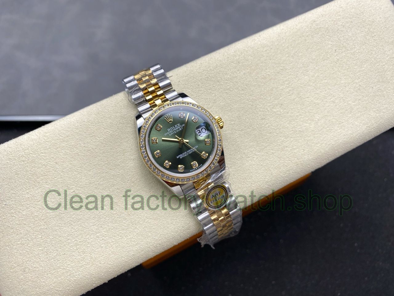 ARF Factory Counterweight Rolex Datejust 278383RBR-0030 31mm Yellow Gold Diamond Bezel Green Dial Jubilee (8) ARF Factory Counterweight Rolex Datejust 278383RBR-0030 31mm Yellow Gold Diamond Bezel Green Dial Jubilee (8)