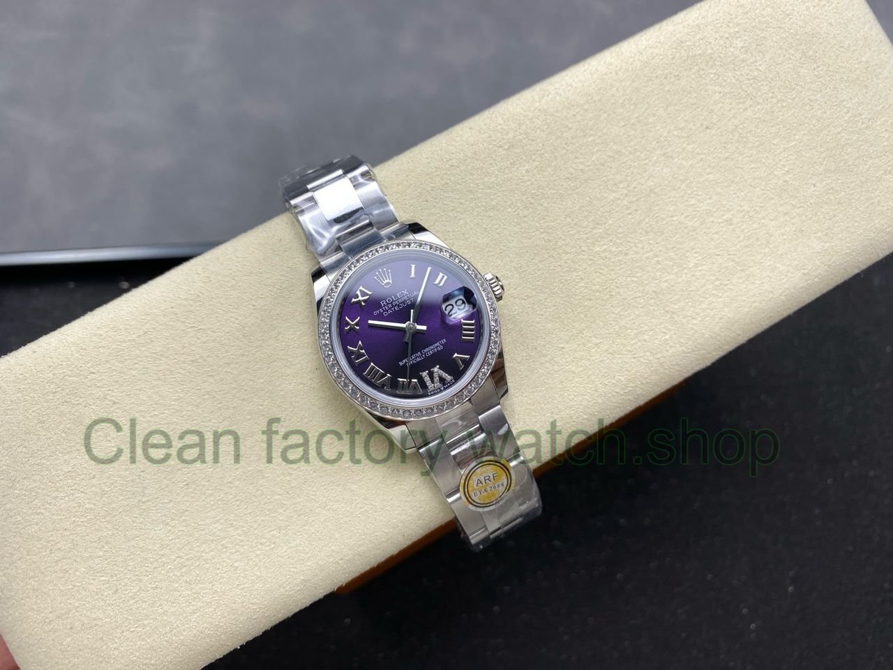 ARF Factory Counterweight Rolex Datejust 278384RBR-0029 31mm Diamond Bezel Roman VI Purple Dial (6) ARF Factory Counterweight Rolex Datejust 278384RBR-0029 31mm Diamond Bezel Roman VI Purple Dial (6)