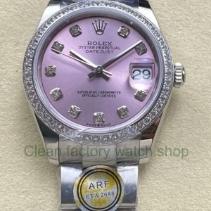 ARF Factory Counterweight Rolex Datejust 278384RBR 0035 31mm Diamond Bezel Pink Dial 6 Clean Factory Watch