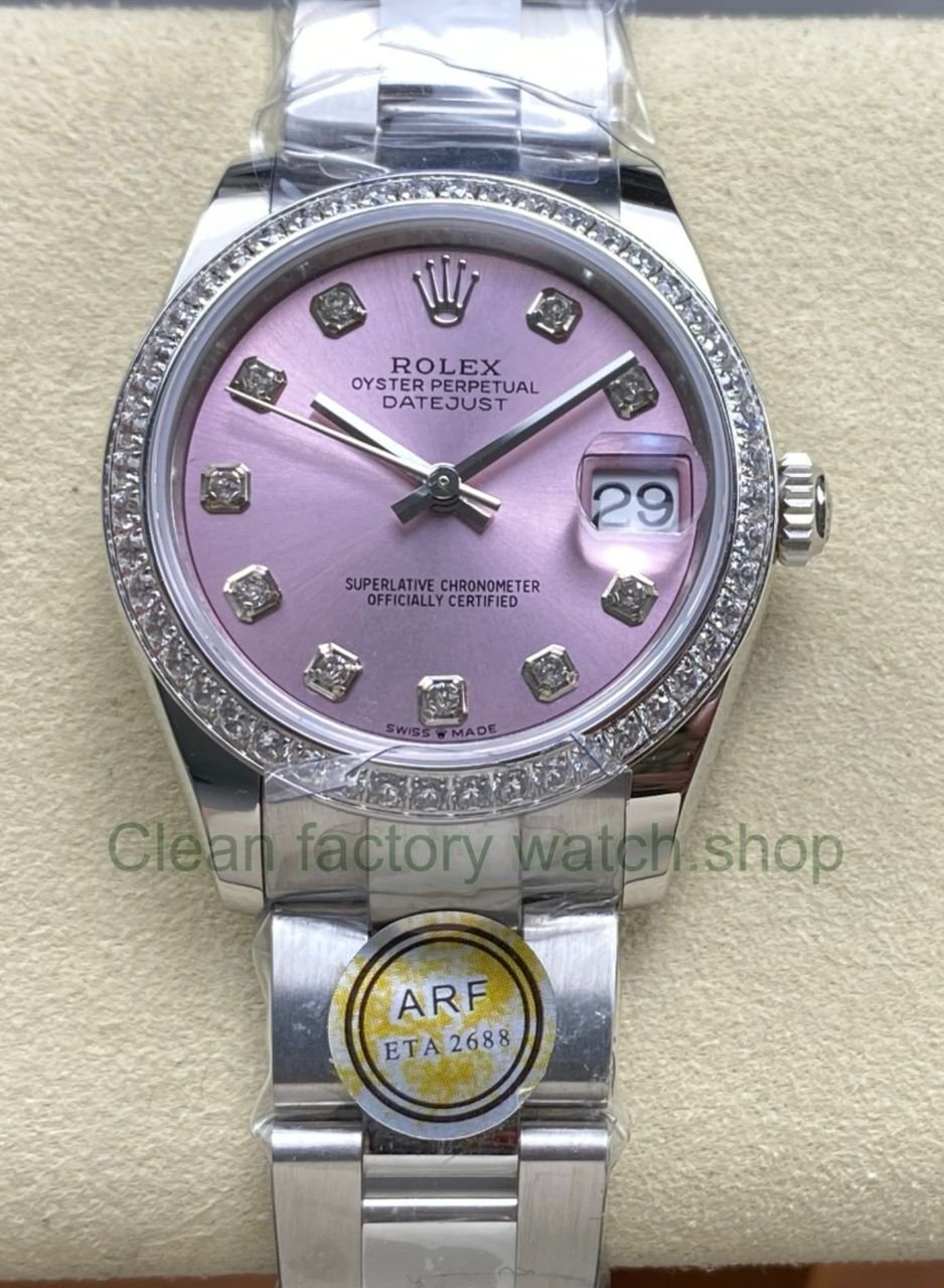 ARF Factory Counterweight Rolex Datejust 278384RBR 0035 31mm Diamond Bezel Pink Dial 6 Clean Factory Watch