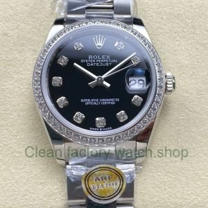 ARF Factory Counterweight Rolex Datejust 278384RBR 31mm Diamond Bezel Black Dial 18 Clean Factory Watch