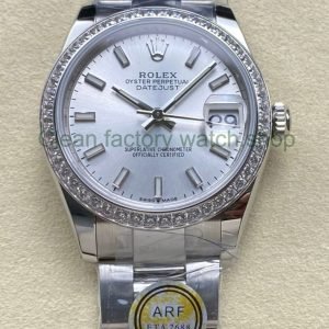 ARF Factory Counterweight Rolex Datejust 278384RBR 31mm Diamond Bezel Silver Dial 3 Clean Factory Watch