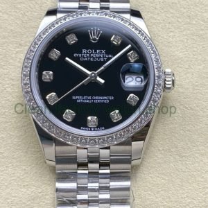 ARF Factory Counterweight Rolex Datejust Jubilee 278384RBR 31mm Diamond Bezel Black Dial Jubilee 14 Clean Factory Watch