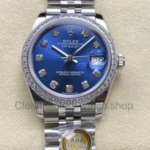 ARF Factory Counterweight Rolex Datejust Jubilee 278384RBR 31mm Diamond Bezel Blue Dial Jubilee 10 Clean Factory Watch