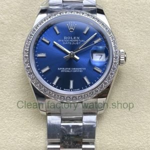 ARF Factory Counterweight Rolex Datejust Oyster 278384RBR 31mm Diamond Bezel Blue Dial 12 Clean Factory Watch