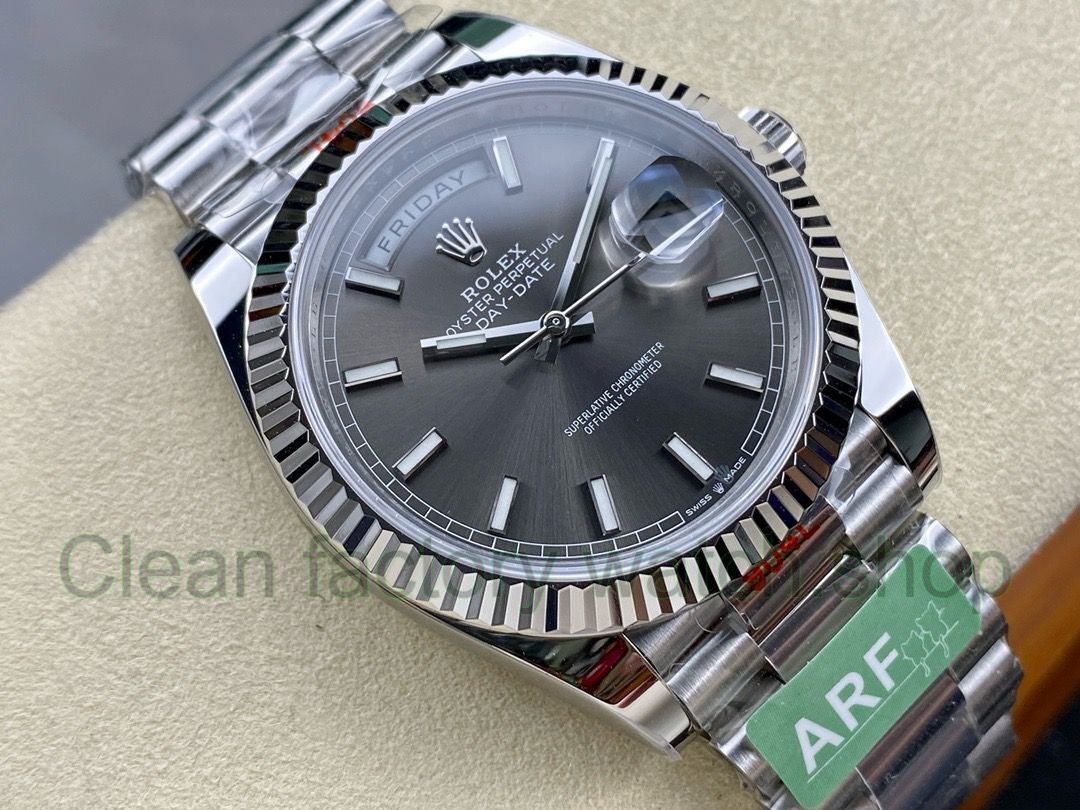 ARF Factory Counterweight Rolex Day-Date 228239-0060 40mm White Gold Grey Dial (1) ARF Factory Counterweight Rolex Day-Date 228239-0060 40mm White Gold Grey Dial (1)