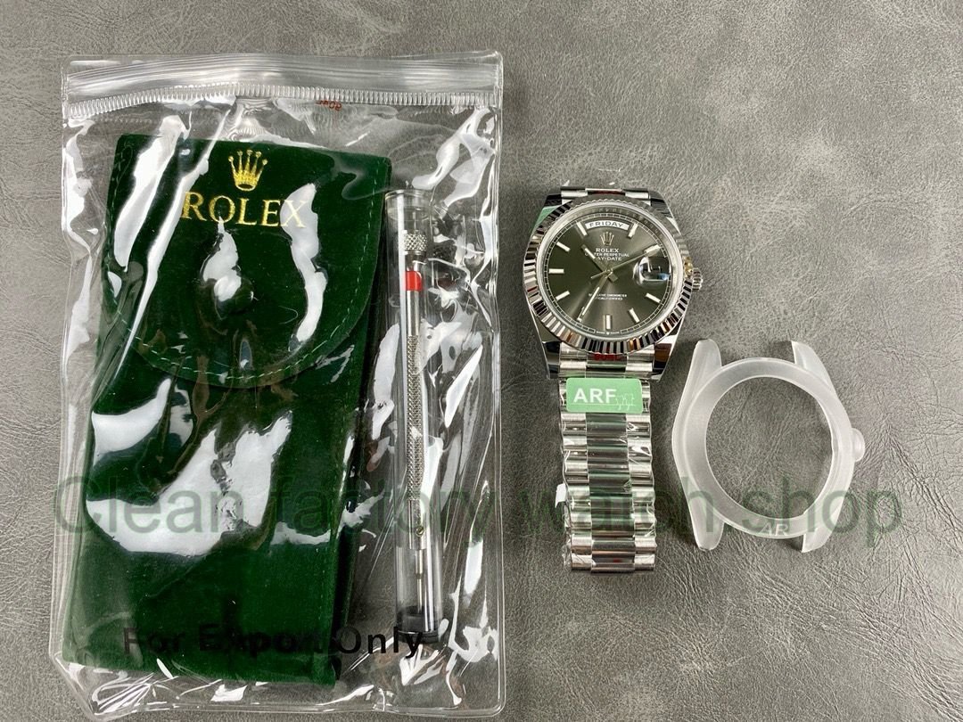 ARF Factory Counterweight Rolex Day-Date 228239-0060 40mm White Gold Grey Dial (2) ARF Factory Counterweight Rolex Day-Date 228239-0060 40mm White Gold Grey Dial (2)