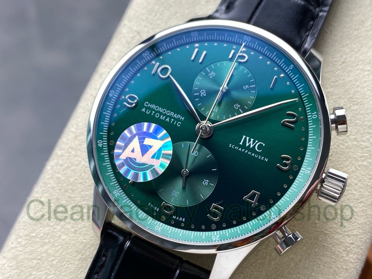 AZ Factory IWC Portuguese Chronograph IW371615 41mm Arabic Numerals Green Dial (15) AZ Factory IWC Portuguese Chronograph IW371615 41mm Arabic Numerals Green Dial (15)
