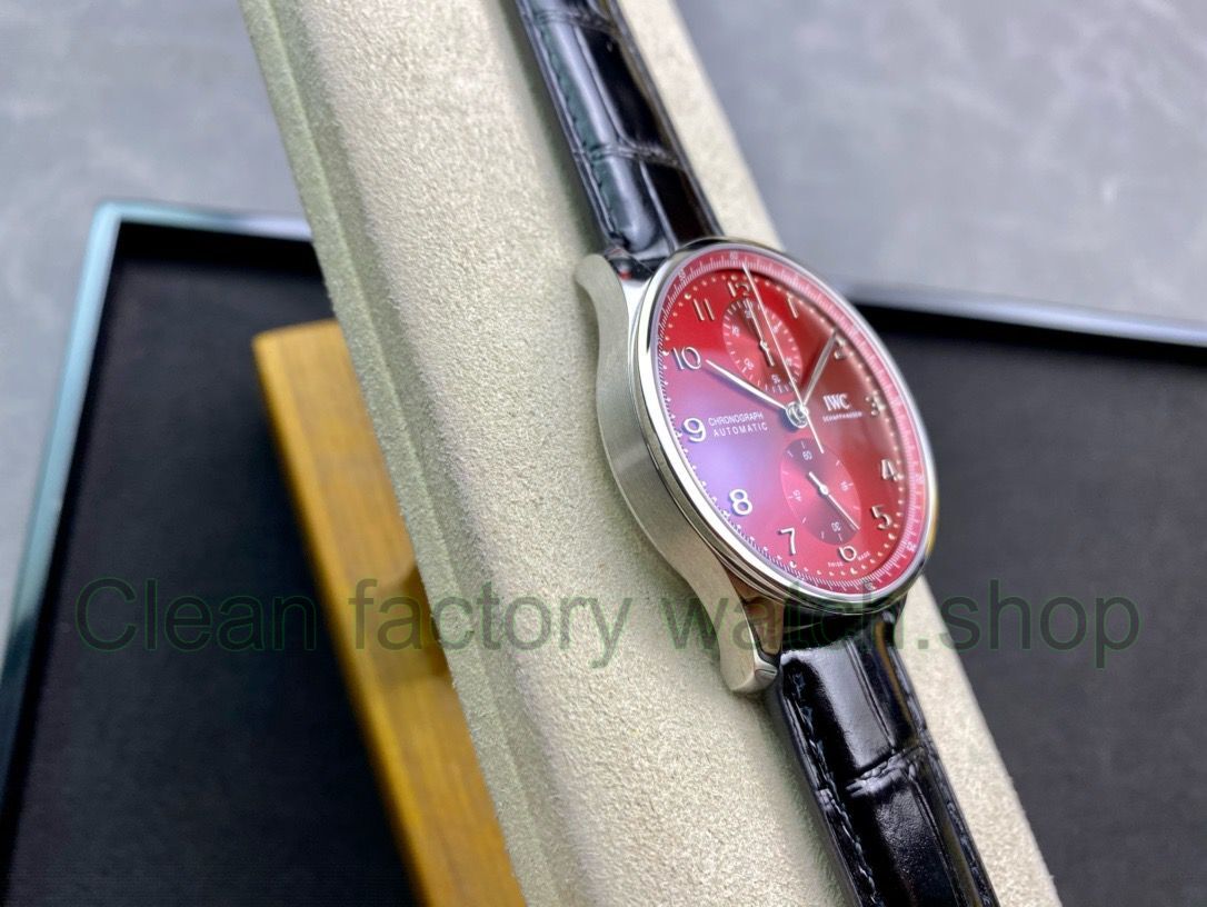 AZ Factory IWC Portuguese Chronograph IW371616 41mm Arabic Numerals Red Dial (1) AZ Factory IWC Portuguese Chronograph IW371616 41mm Arabic Numerals Red Dial (1)