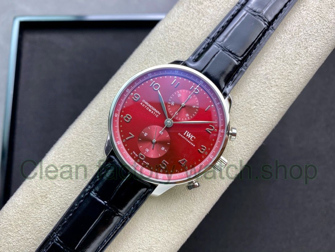 AZ Factory IWC Portuguese Chronograph IW371616 41mm Arabic Numerals Red Dial (4) AZ Factory IWC Portuguese Chronograph IW371616 41mm Arabic Numerals Red Dial (4)
