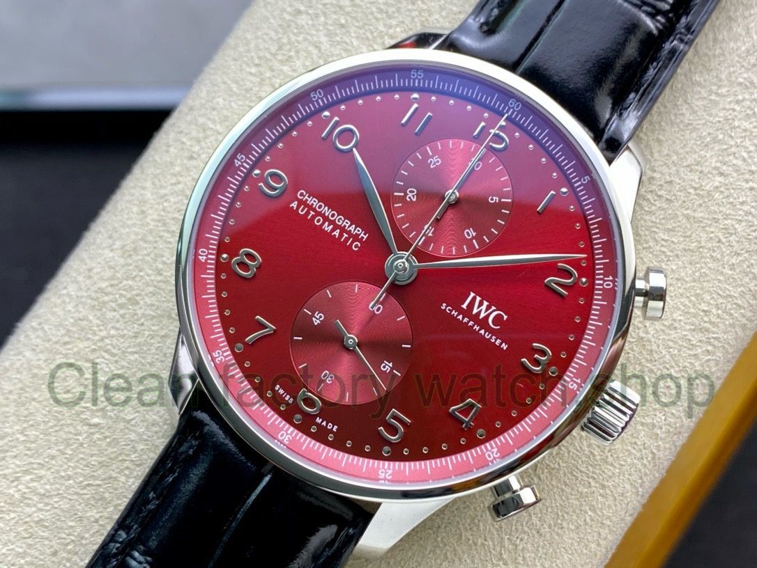 AZ Factory IWC Portuguese Chronograph IW371616 41mm Arabic Numerals Red Dial (9) AZ Factory IWC Portuguese Chronograph IW371616 41mm Arabic Numerals Red Dial (9)
