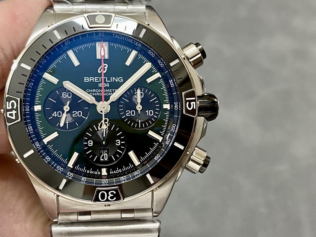 BLS Factory Breitling Chronomat 42mm Full Steel Black Eye Black Dial 5 Clean Factory Watch