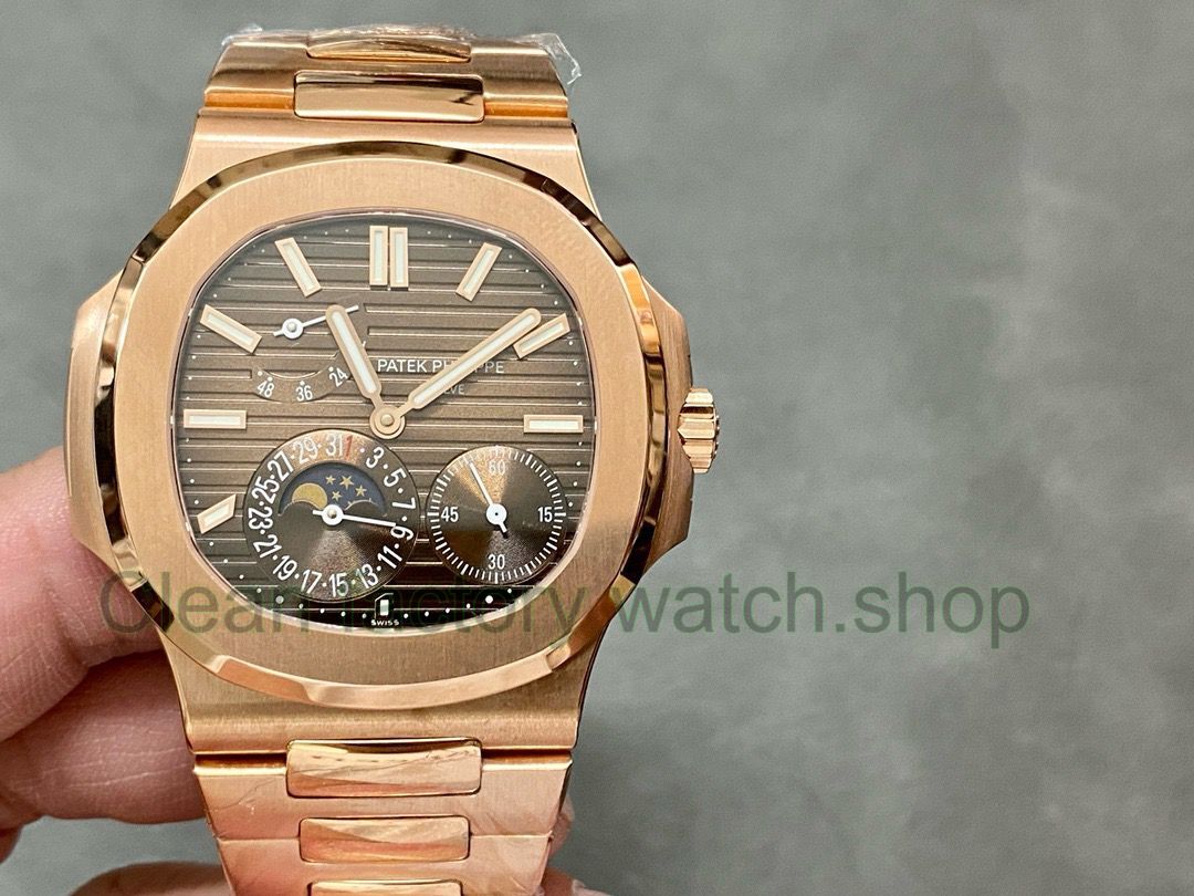 Patek Philippe Modified and customized Nautilus 5712 18k gold plated Brown Dial 1 Clean Factory Watch