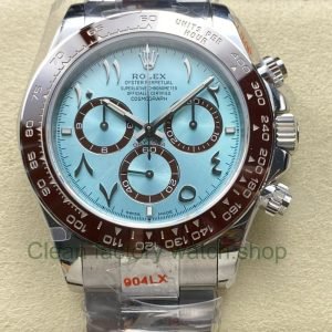 QF Factory CounterWeight Rolex Daytona 126506 0004 40mm Full Platinum Arabic Numerals Ice Blue Dial 11 Clean Factory Watch