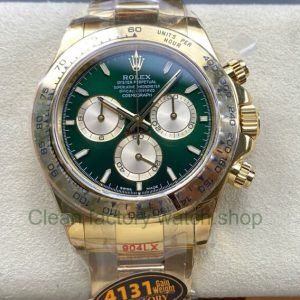 QF Factory CounterWeight Rolex Daytona 126508 0008 40mm Full Yellow Gold Green Dial 9 Clean Factory Watch