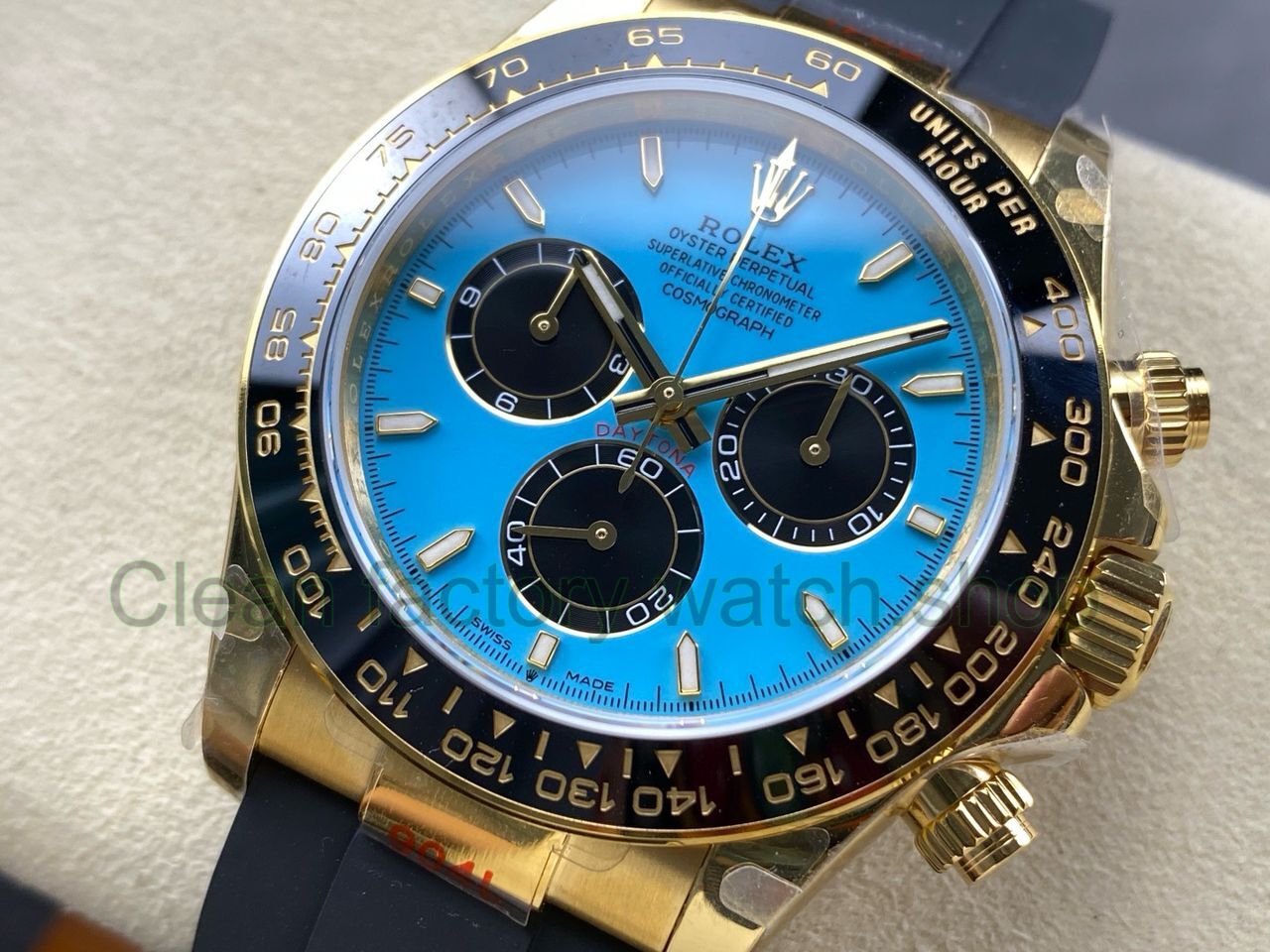 QF Factory Counterweight Rolex Daytona 126518LN-0014 40mm Yellow Gold Rubber Oysterflex Turquoise Blu (10) QF Factory Counterweight Rolex Daytona 126518LN-0014 40mm Yellow Gold Rubber Oysterflex Turquoise Blu (10)