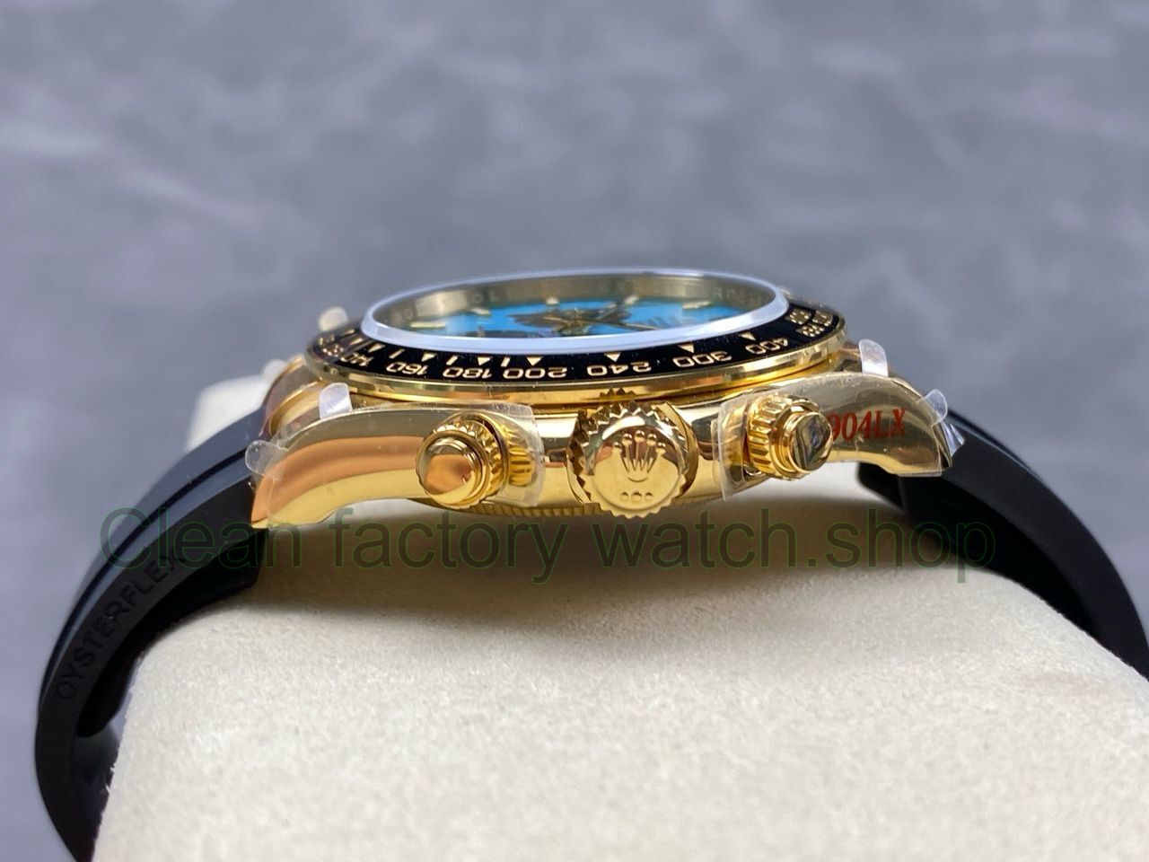 QF Factory Counterweight Rolex Daytona 126518LN-0014 40mm Yellow Gold Rubber Oysterflex Turquoise Blu (7) QF Factory Counterweight Rolex Daytona 126518LN-0014 40mm Yellow Gold Rubber Oysterflex Turquoise Blu (7)